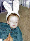 03James Sleeping with Bunny Ears2W.jpg (46991 bytes)